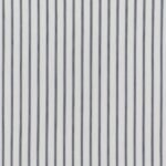 A flat, top-down view of a textile with vertical navy blue stripes on an off-white background.