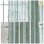 Split view showing the curtain texture under bright sunlight versus cloudy conditions.