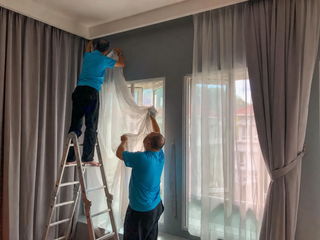 Professional curtain installation dubai